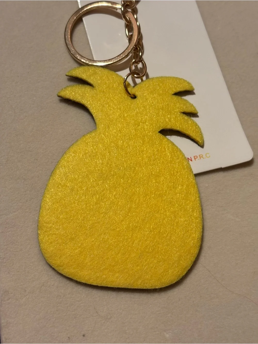 Sparkly Pineapple Keychain Charm in Yellow & Green
